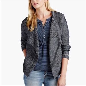 Lucky Brand Mixed Stitch‎ Fly Away Cardigan Blue S